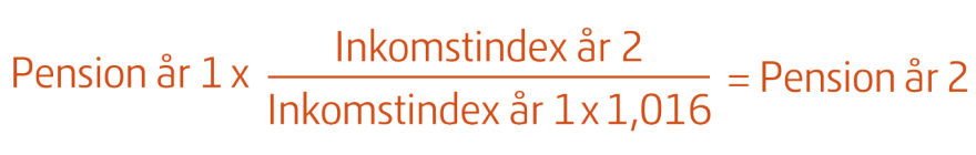 Beräkning av inkomstindex, formel